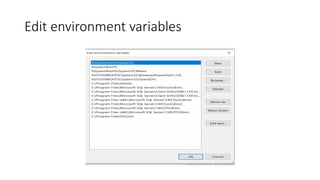 Edit environment variables
 