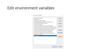 Edit environment variables
 