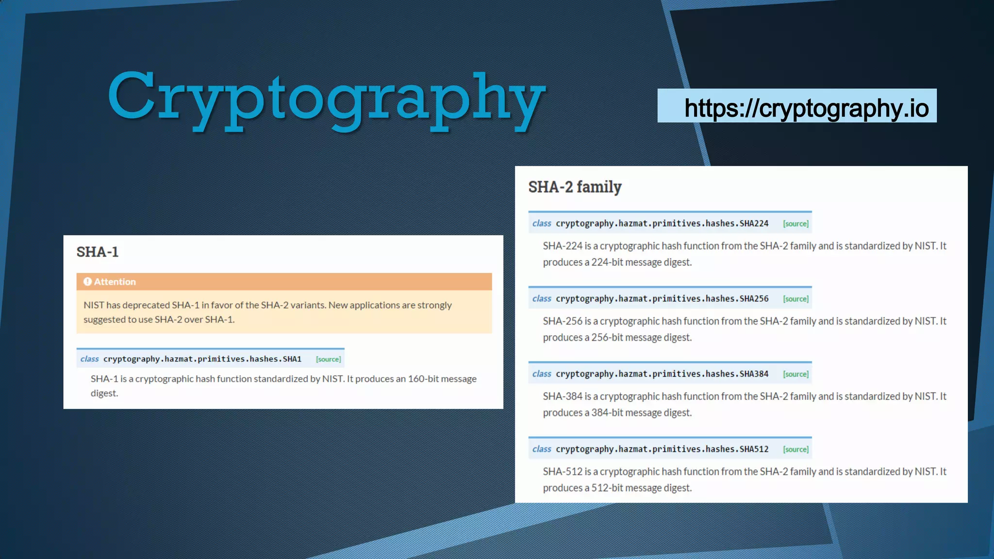 Cryptography https://cryptography.io
 