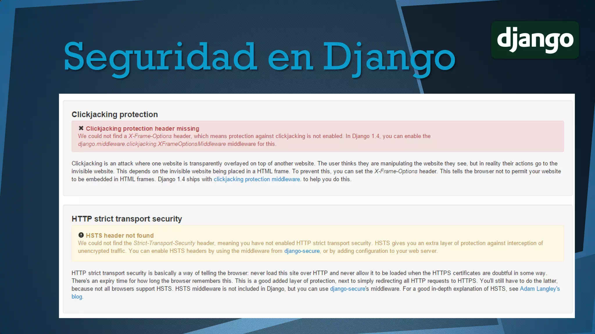 Seguridad en Django
 