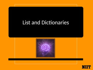 Python Dynamic Data type List & Dictionaries | PPT