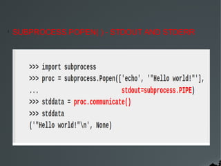 Python session 4 subprocess- by Gopal.A (Python developer) | PPT
