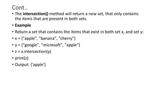 Python_Sets(1).pptx | Programming Languages | Computing