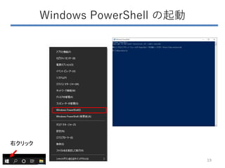 Windows PowerShell の起動
19
右クリック
 