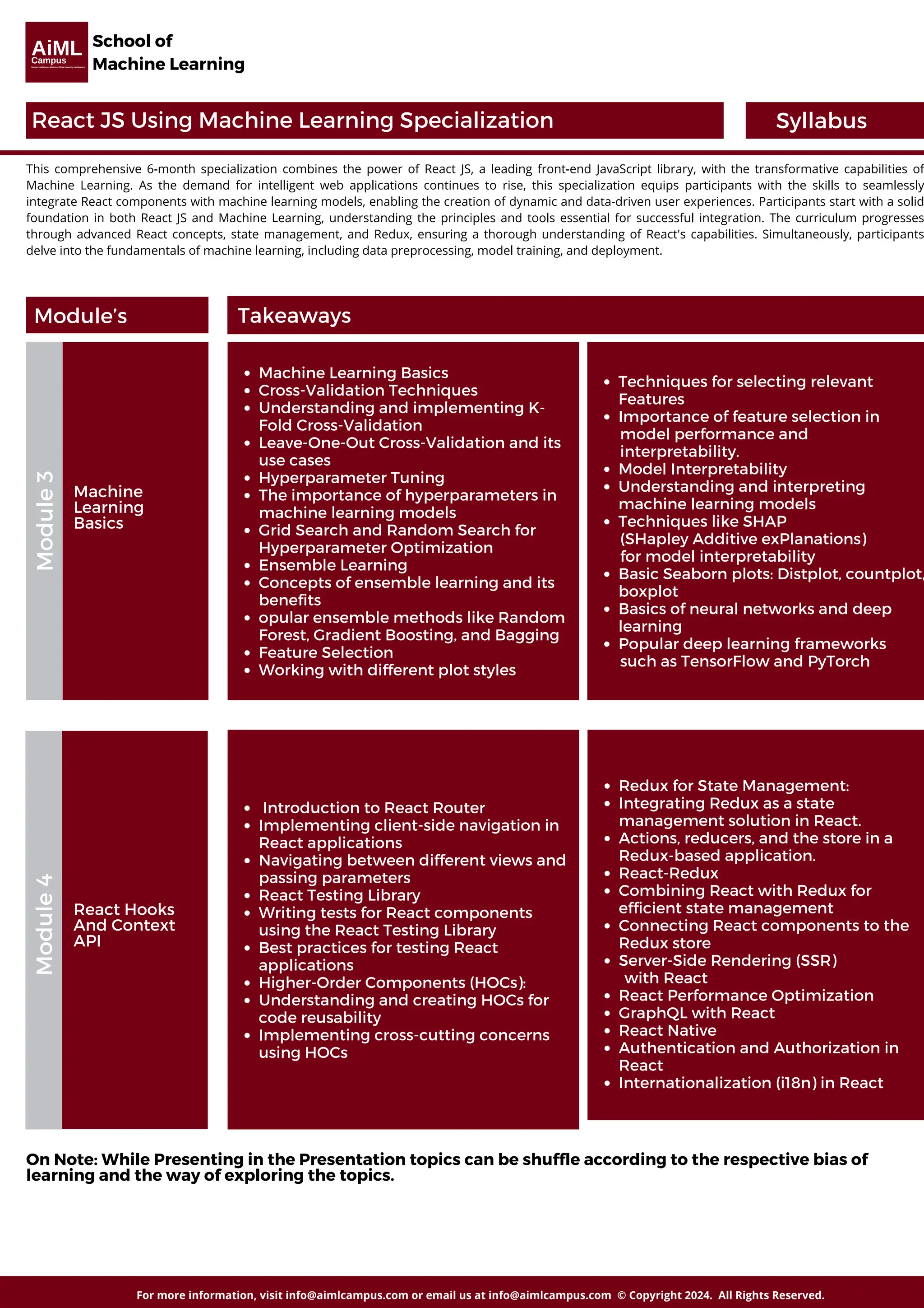 AiML Campus React JS Using Machine Learning | PDF