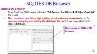 Python SQite3 database Tutorial | SQlite Database | PPT
