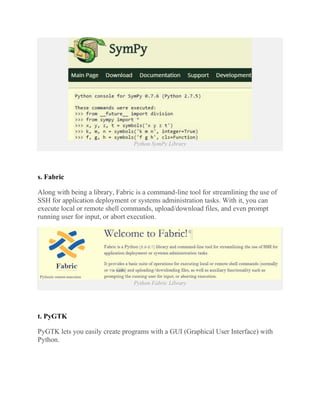 Python standard library & list of important libraries | PDF