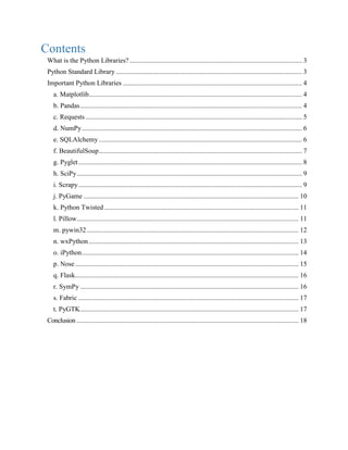 Python standard library & list of important libraries | PDF