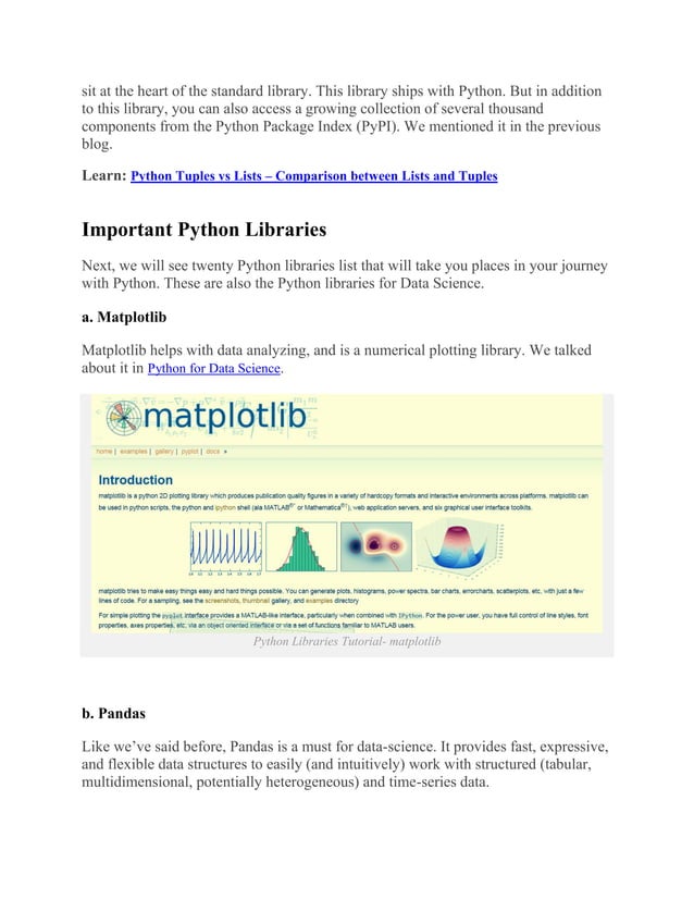 Python standard library & list of important libraries | PDF
