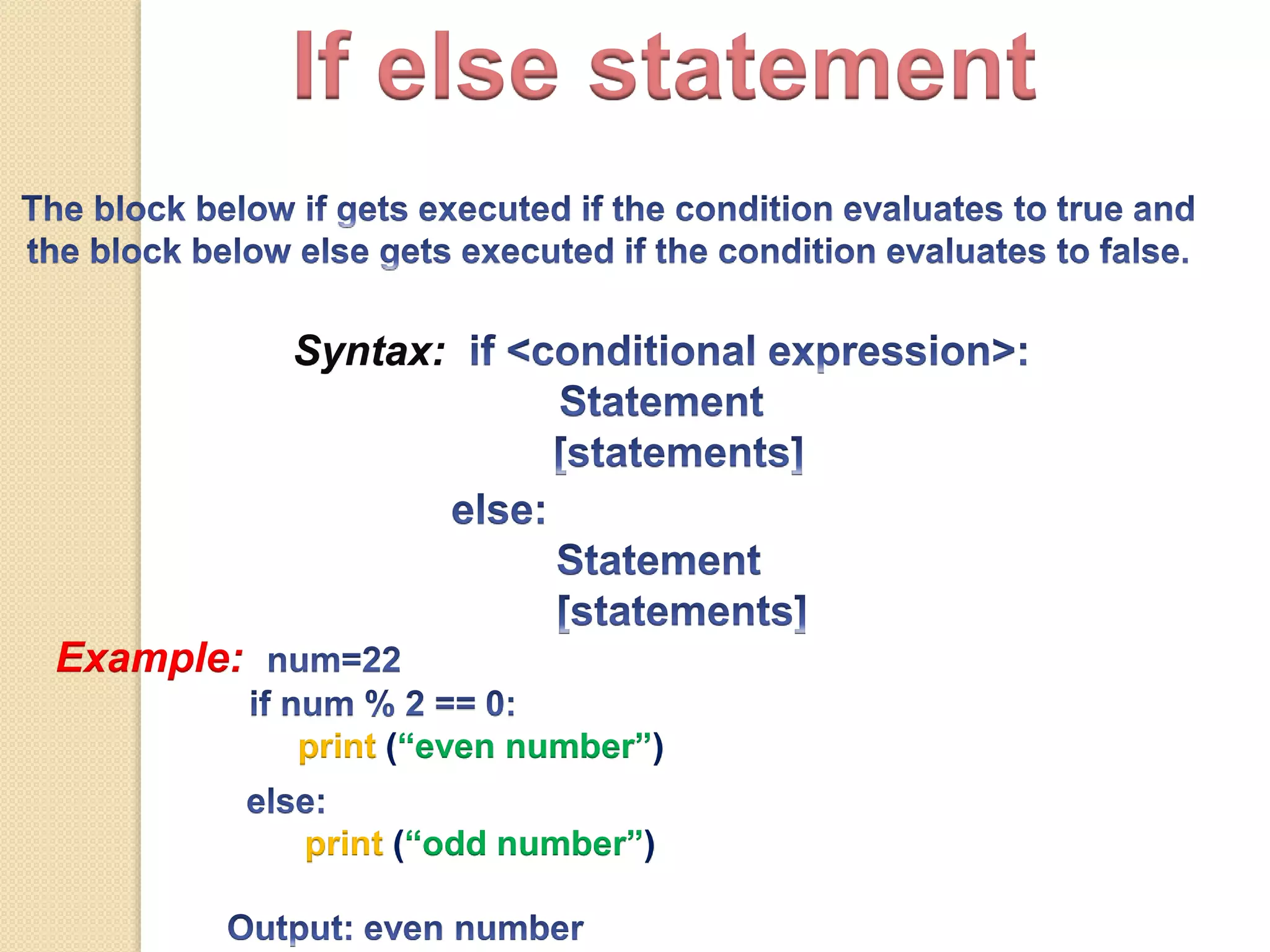 Python statements | PPT