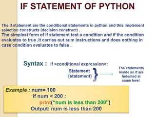 Python statements | PPT