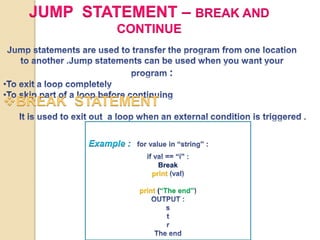 Python statements | PPT