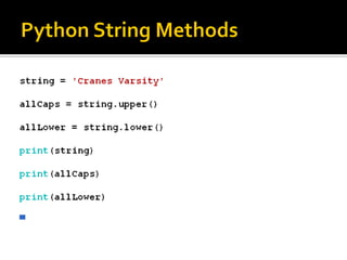 Python strings | PPT