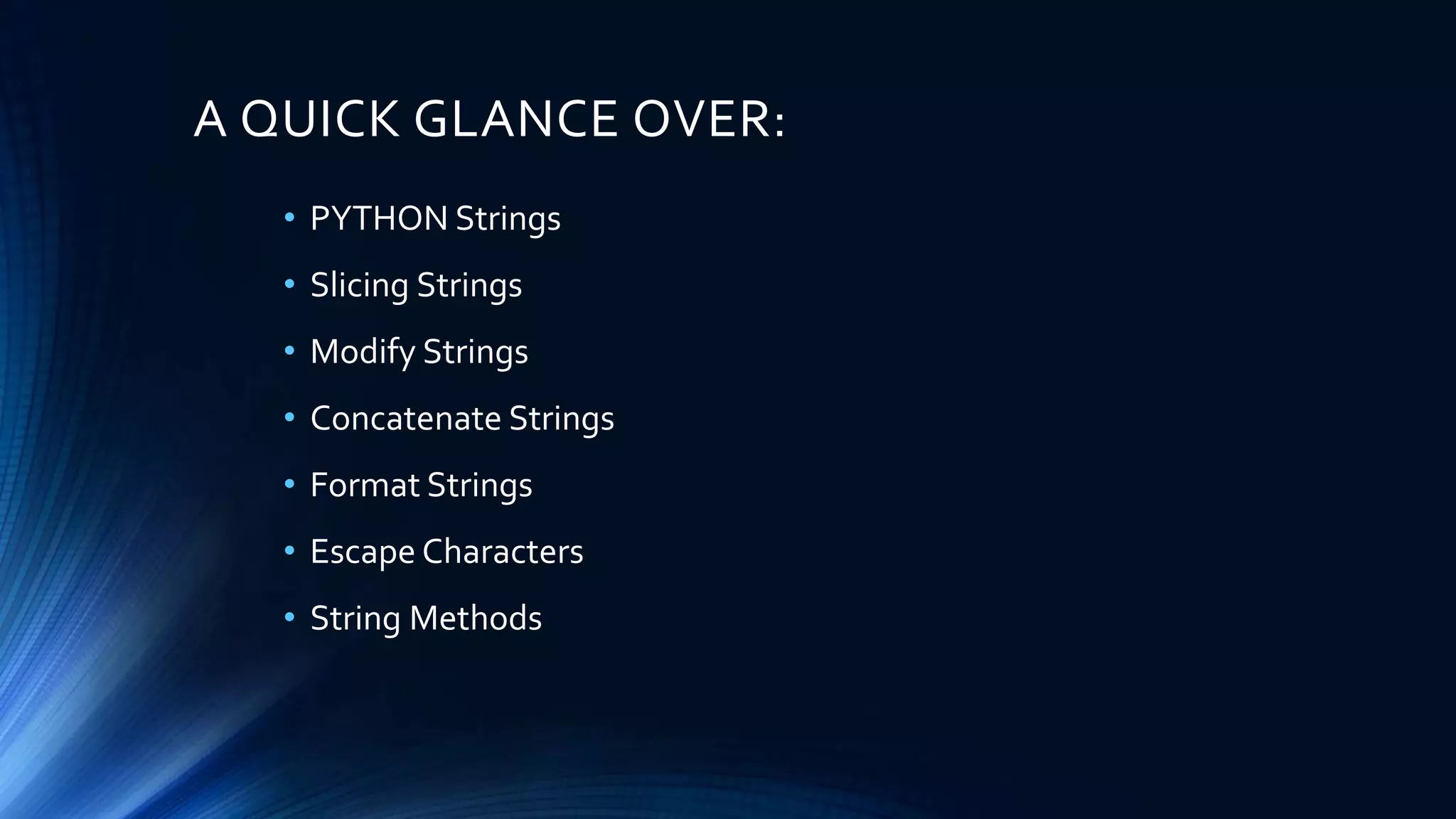Python strings presentation | PPT