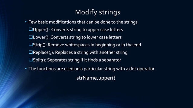 Python strings presentation | PPT