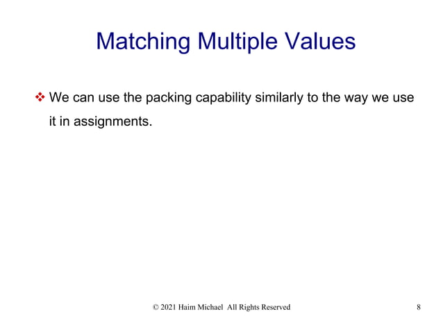 Structural Pattern Matching in Python | PPT