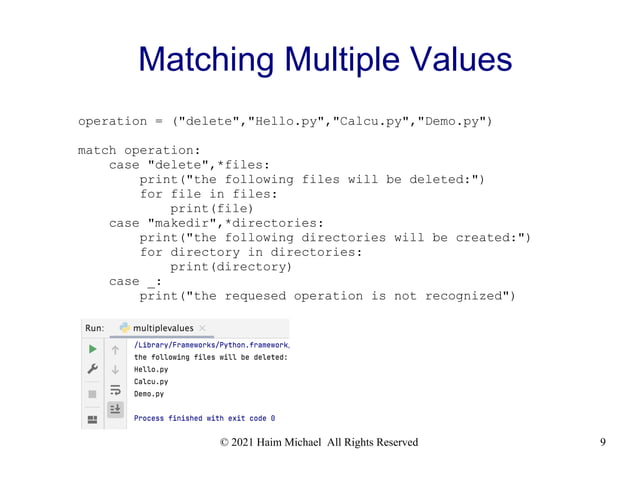Structural Pattern Matching in Python | PPT