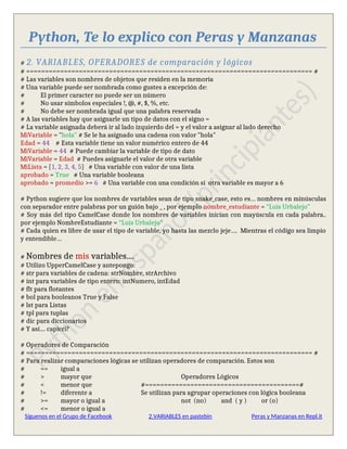 Python, te lo explico con peras y manzanas | PDF