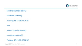 python time asctime() method with example ... Python time | PPTX