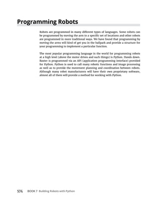 BOOK 7 Building Robots with Python
Programming Robots
 