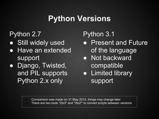 Python tour | PPT