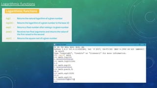 Logarithmic functions
 