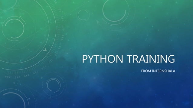 Python training | PPTX | Programming Languages | Computing