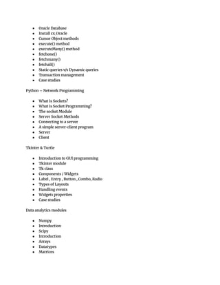 Python Training by Naresh IT - Learn from Scratch | PDF