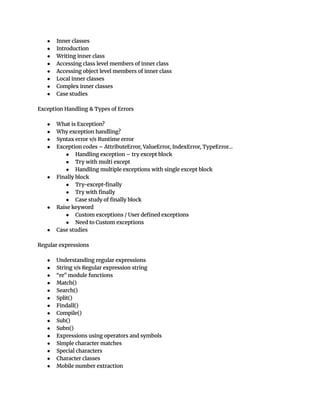 Python Training by Naresh IT - Learn from Scratch | PDF