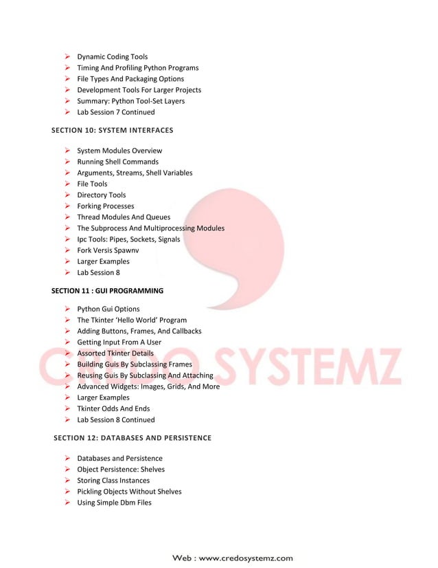 Python Training Course content PDF Python training course content pdf