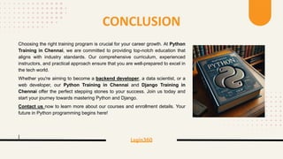 Advanced Python Training in Chennai at Login360 | PPT