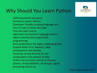 Python training instutute in mumbai | PPT