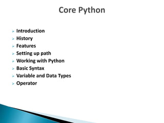 Python training in hyderabad | PPT