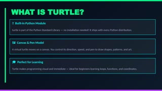Learn to Draw with Python Turtle Graphics: A Neon Coding Journey | PPTX