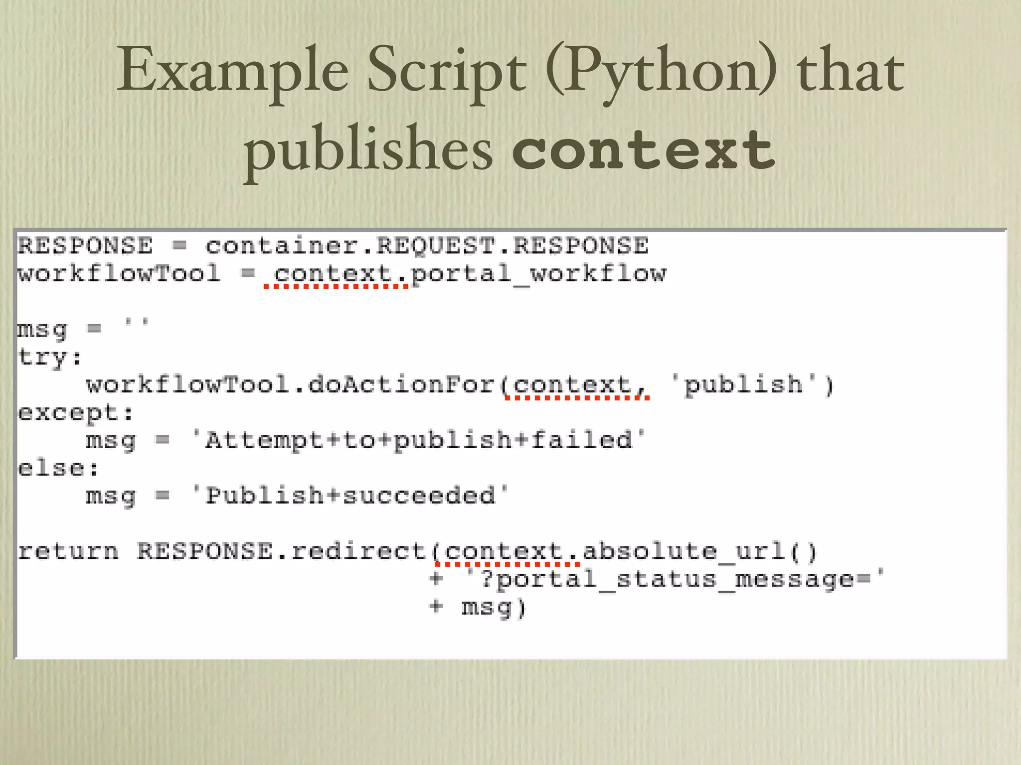 Example Script (Python) that publishes context 