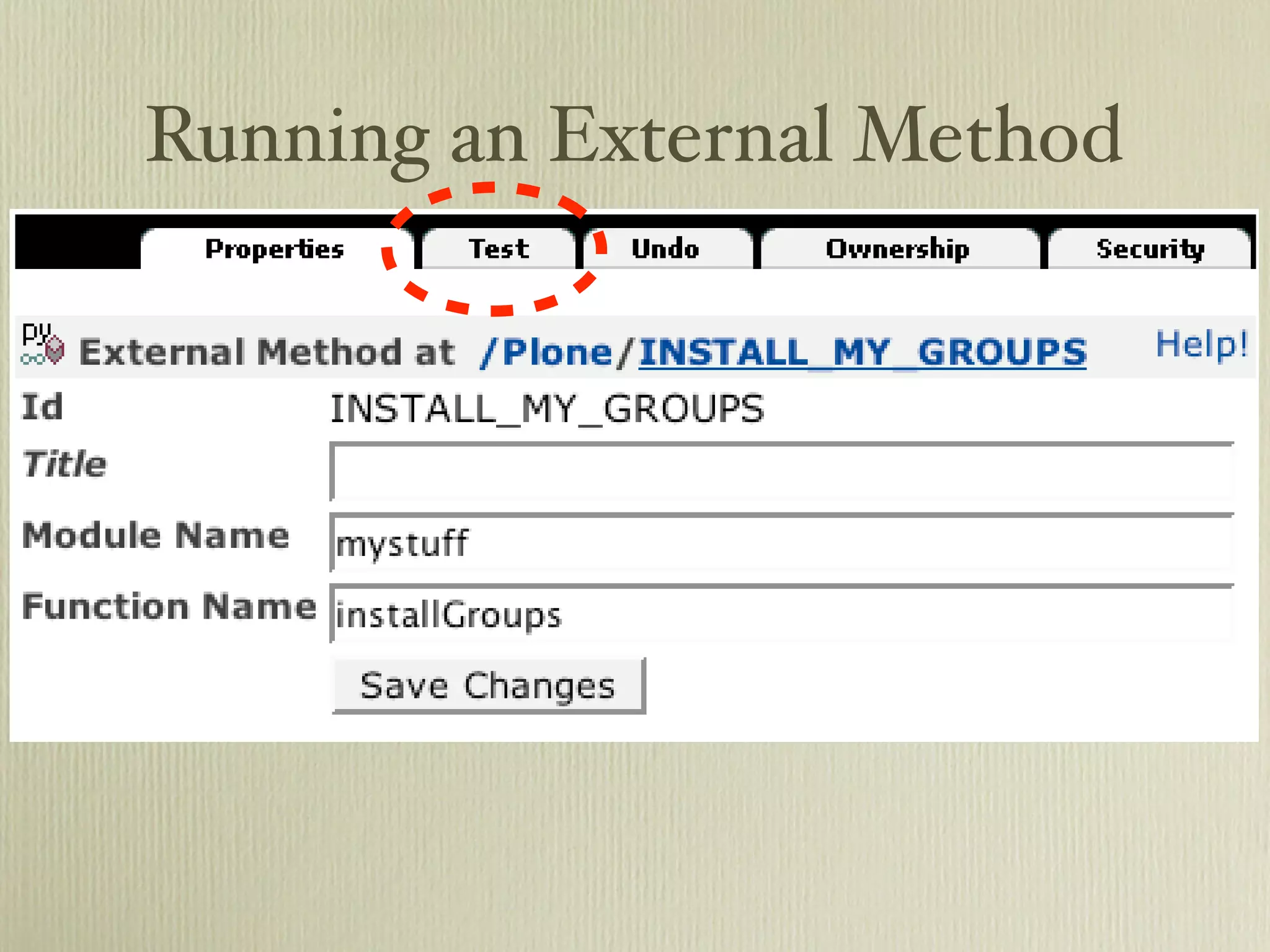 Running an External Method 