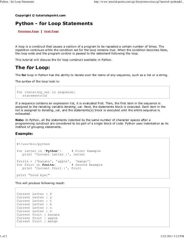 Python tutorial