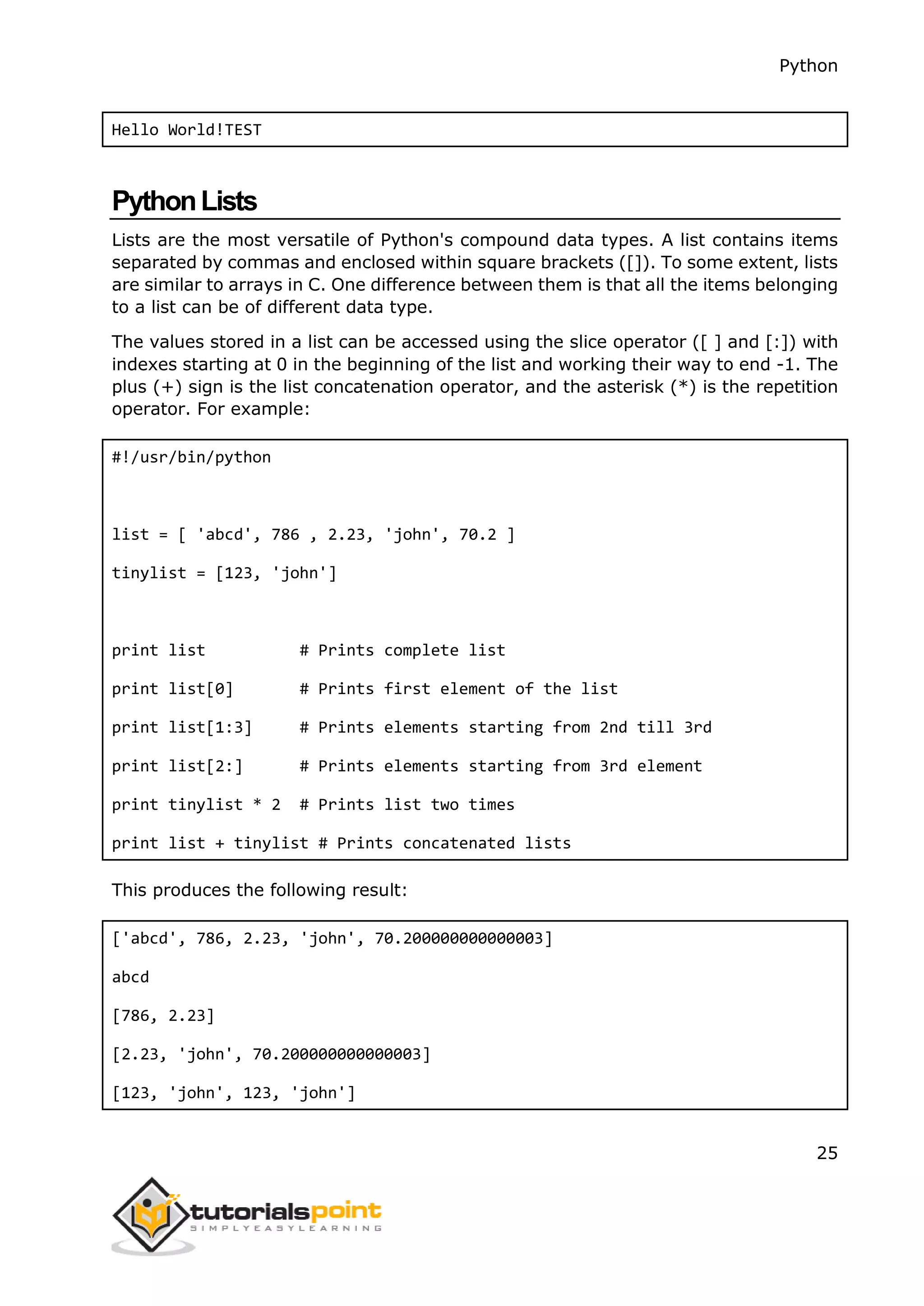Python tutorial | PDF