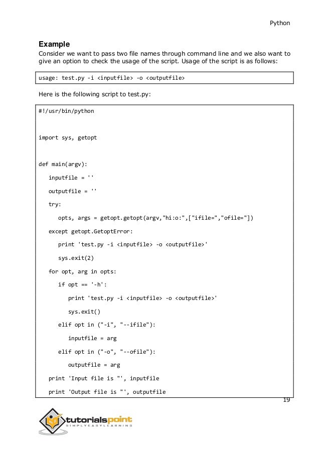 Tutorial Python Getopt | python tutorial Tutorial Python Getopt | python tutorial