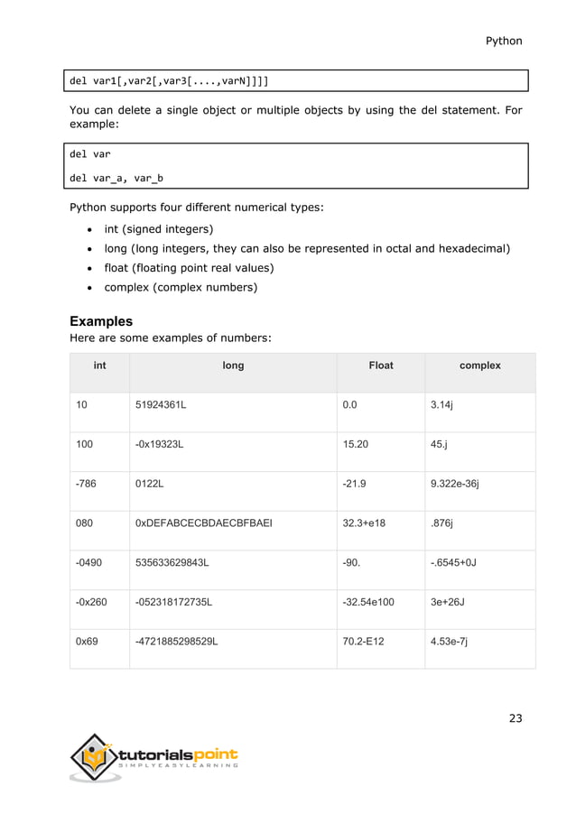 Python tutorial | PDF