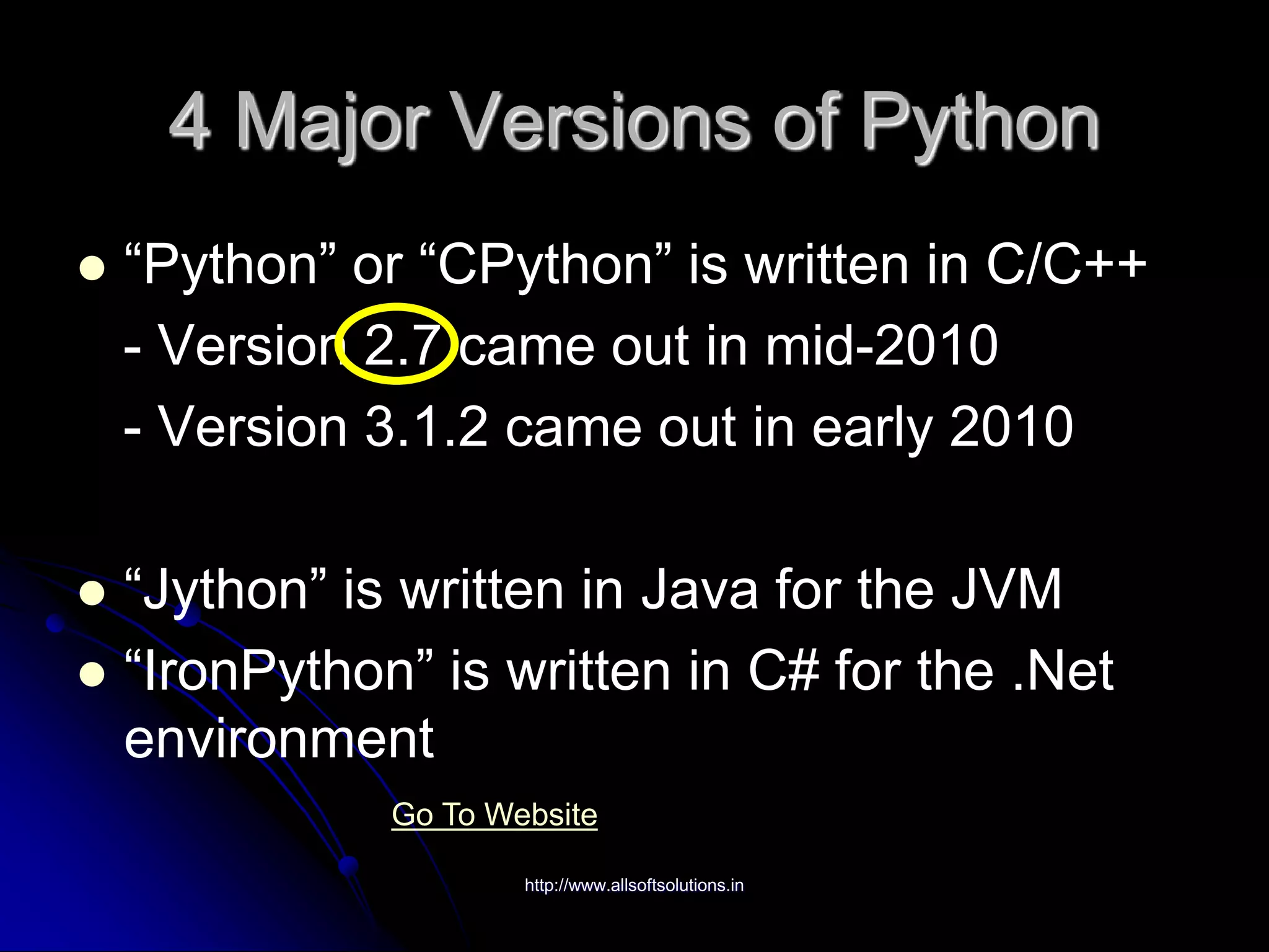 Python tutorial | PPT