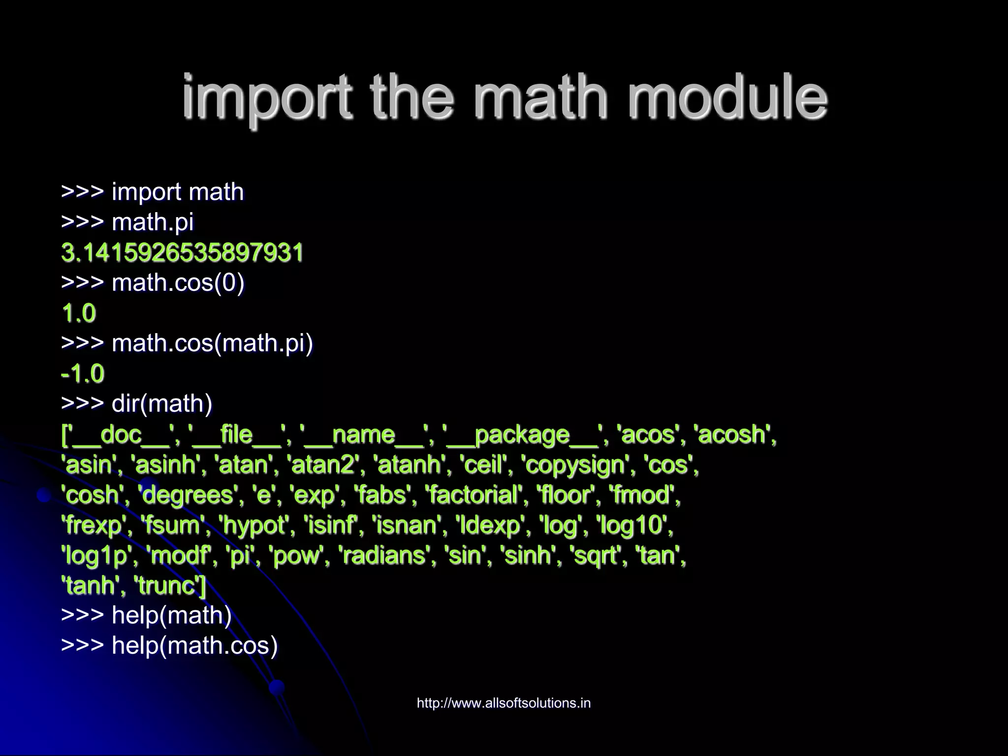Python tutorial | PPT
