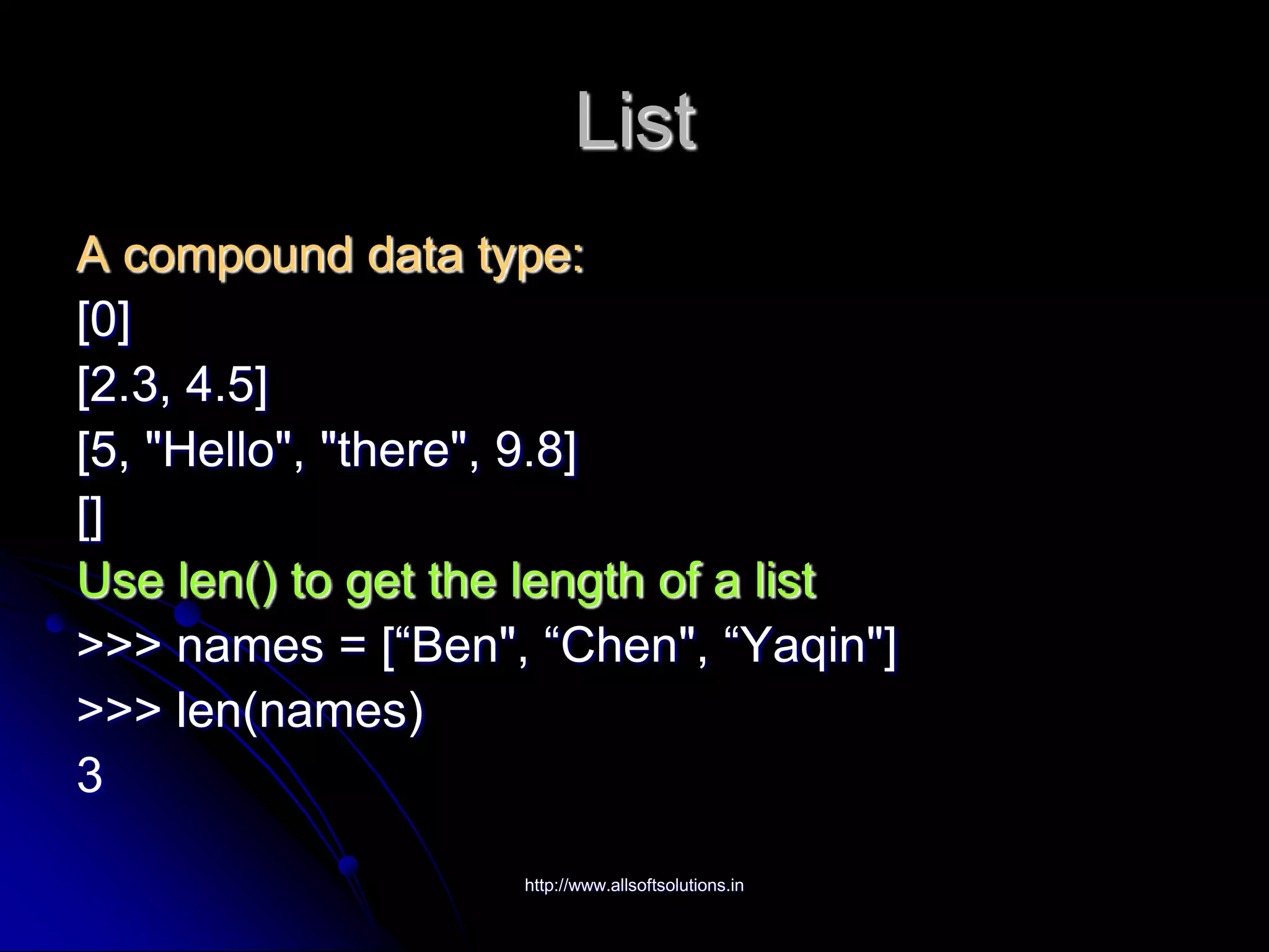 Python tutorial | PPT