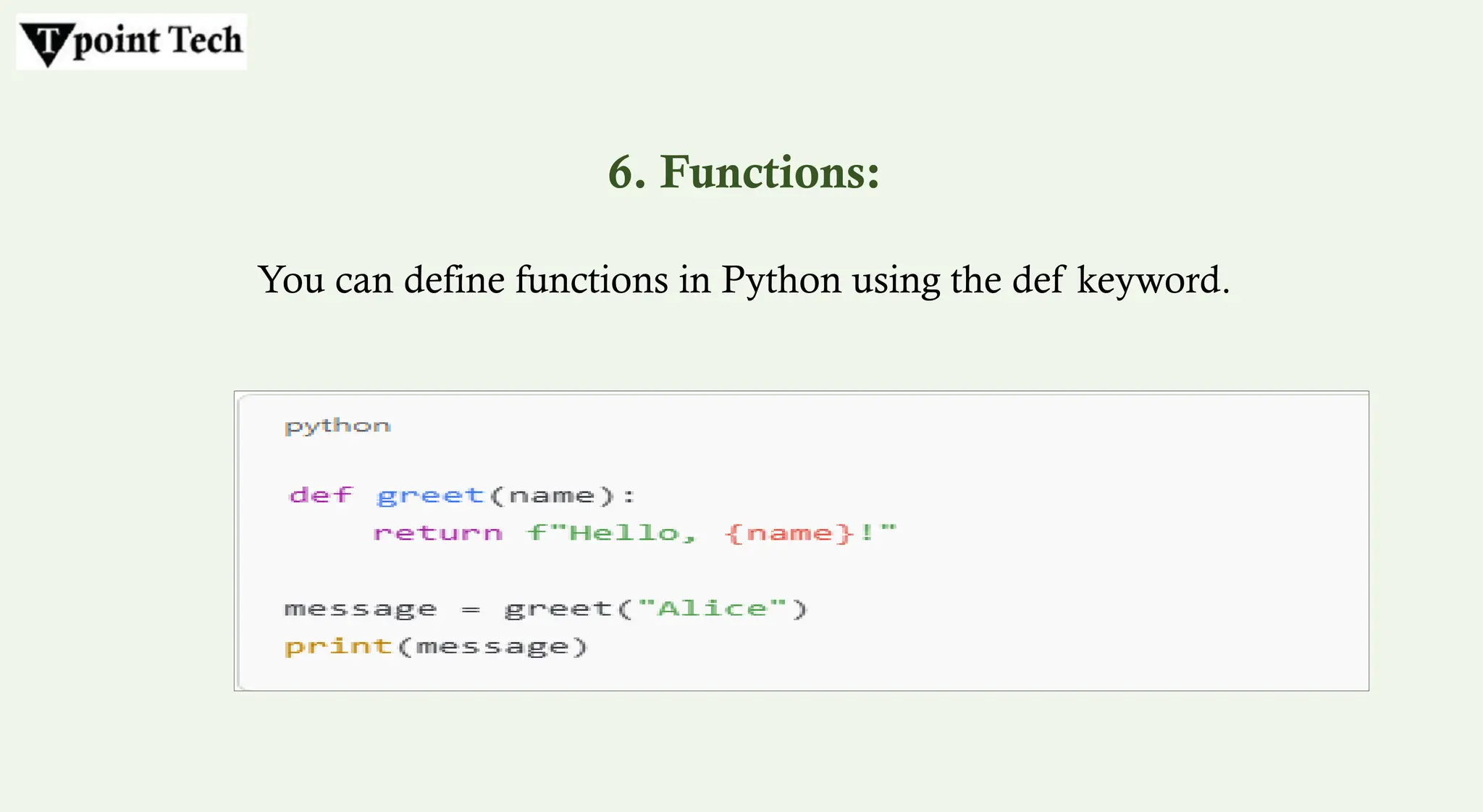 Online Python Tutorial 2025 - Tpoint Tech | PPTX