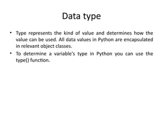 Comprehensive Guide to Python Data Types and Sequences | PPTX