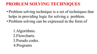 Python for problem solving-explanation of pseudocode flowchart and ...