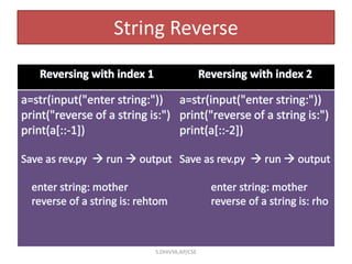 String Reverse
S.DHIVYA,AP/CSE
 