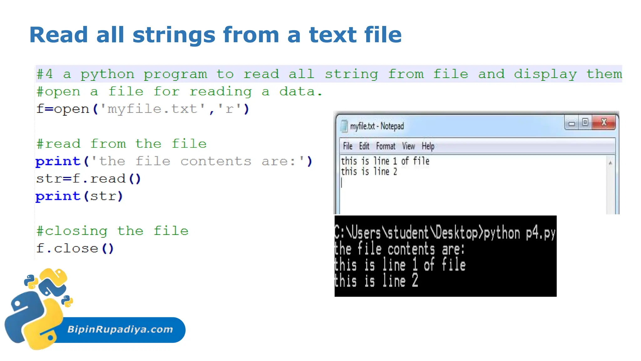 BipinRupadiya.com
Read all strings from a text file
 