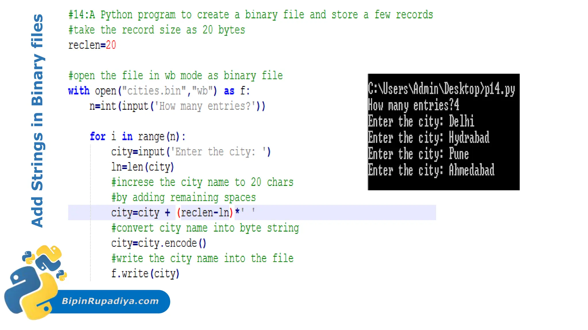 BipinRupadiya.com
Add
Strings
in
Binary
files
 