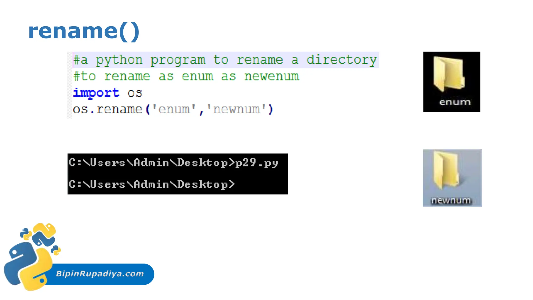 BipinRupadiya.com
rename()
 